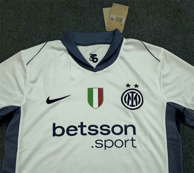 Officiële Inter Milan Uit Shirt 2024/2025 - Wit met Grijze Details