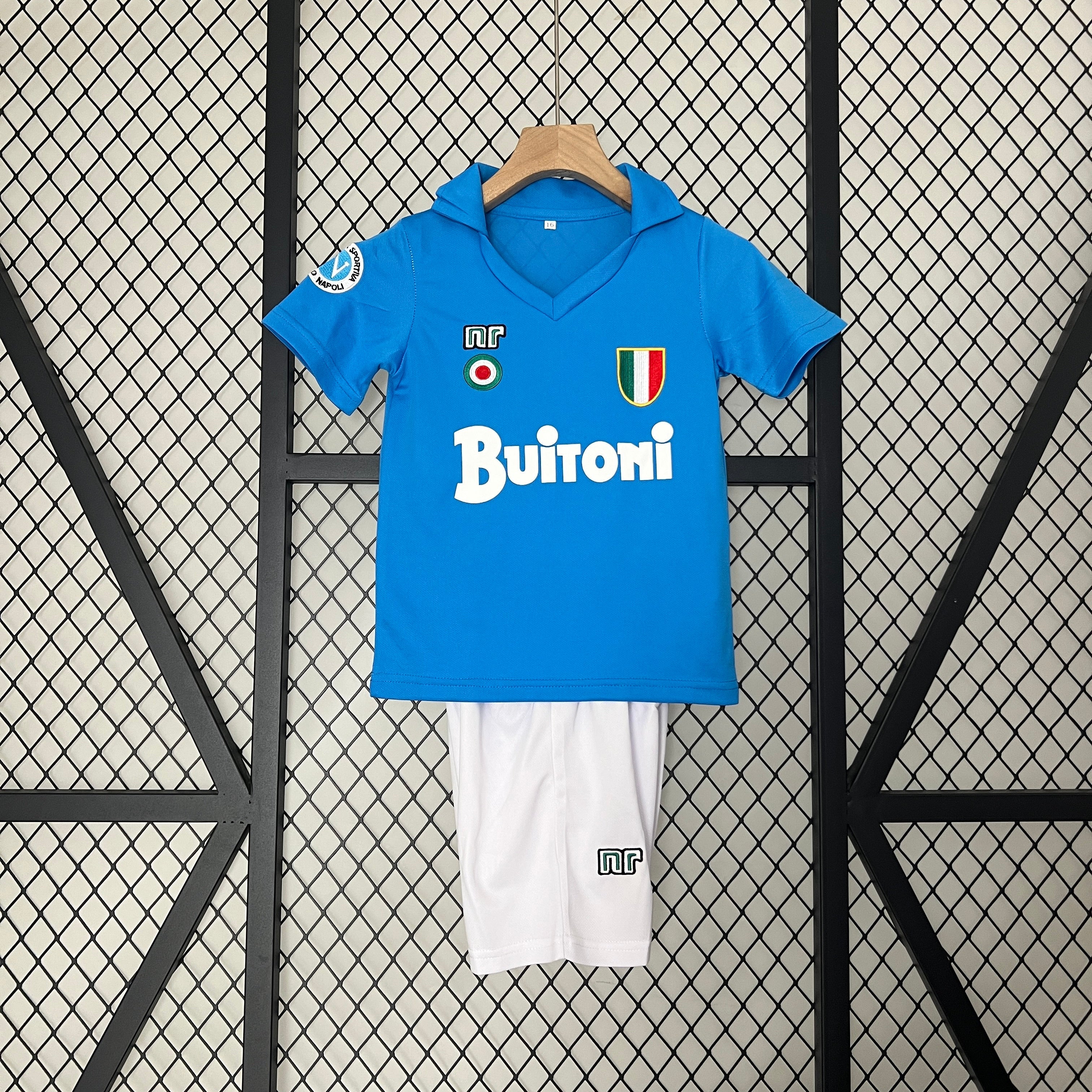 Maglia Home Napoli 1987/1988 per Bambini – Maglia e Pantaloncini Iconici, Taglie dalla 16 alla 28