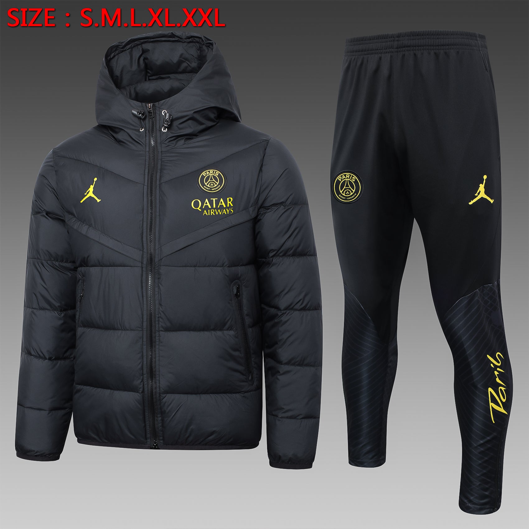 Psg 24/25 Winter Jacket & Pants - Men's Padded Sports Set