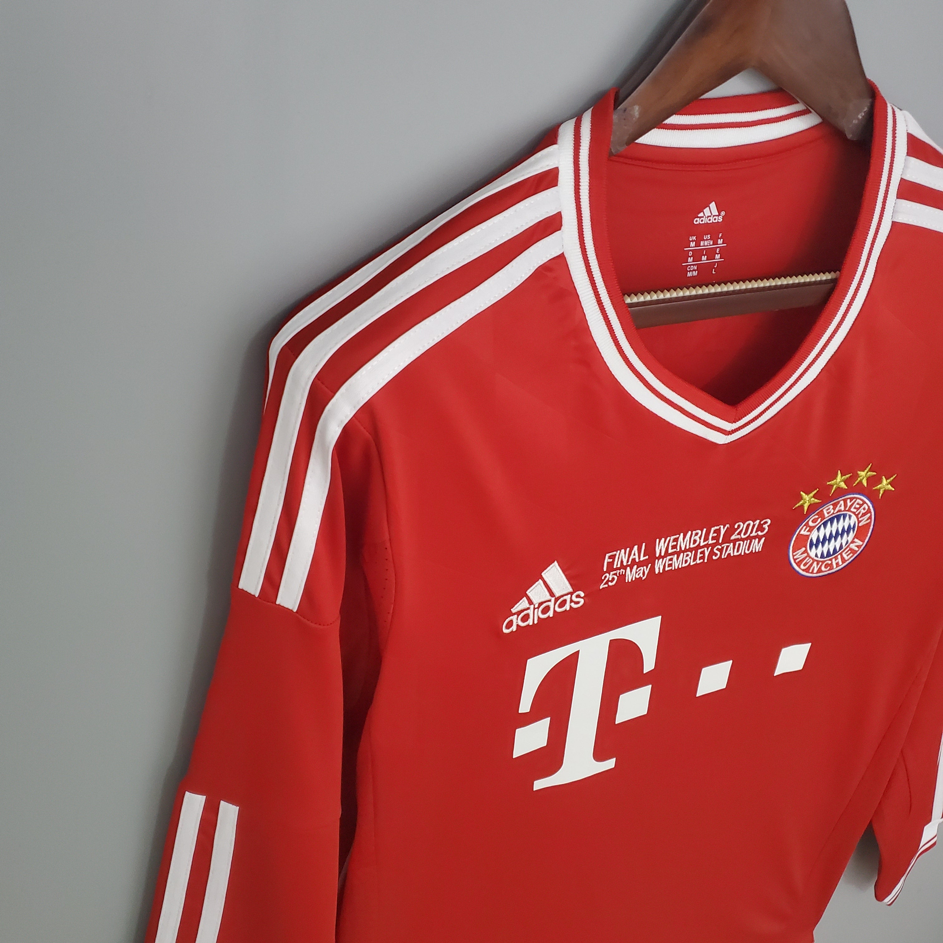 Retro-Langarmshirt Bayern München 13/14 Champions League Heimtrikot S-XXL