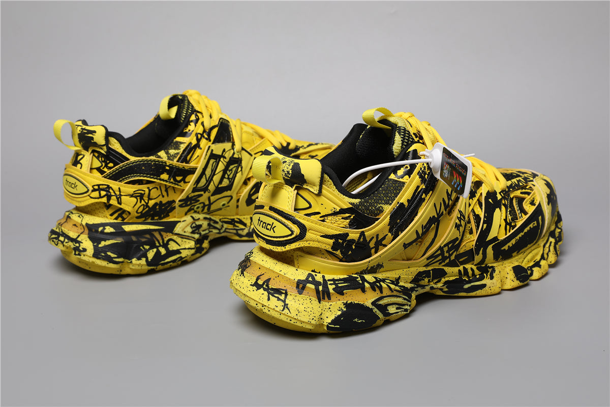 Balenciaga Track Shoes T1 Yellow/Black - Unisex Luxury Sneakers