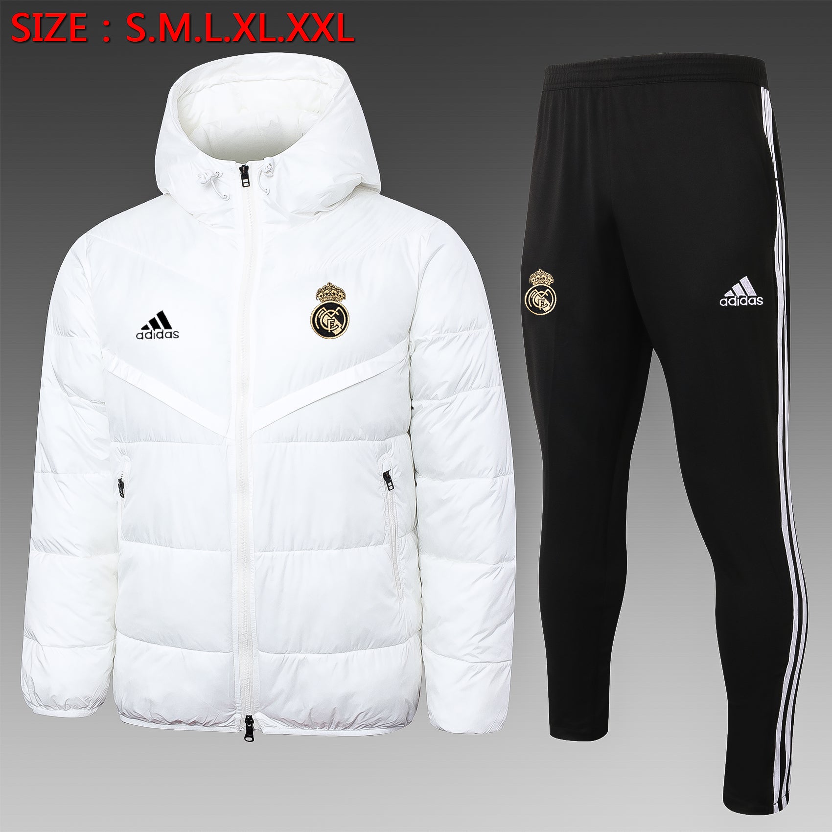 Real Madrid 24/25 Winter Jacket & Pants - Men's Padded Sports Set