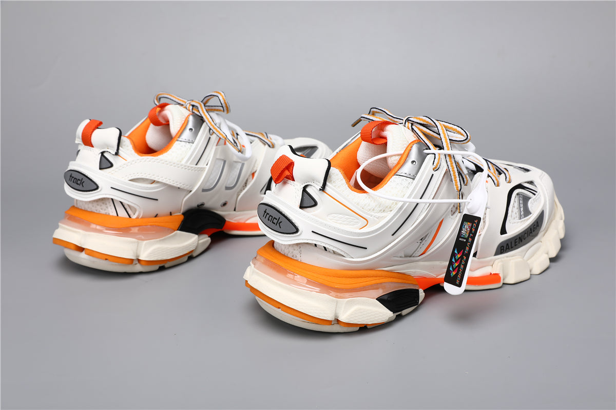 Balenciaga Track Shoes T1 White/Orange/Black - Unisex Luxury Sneakers