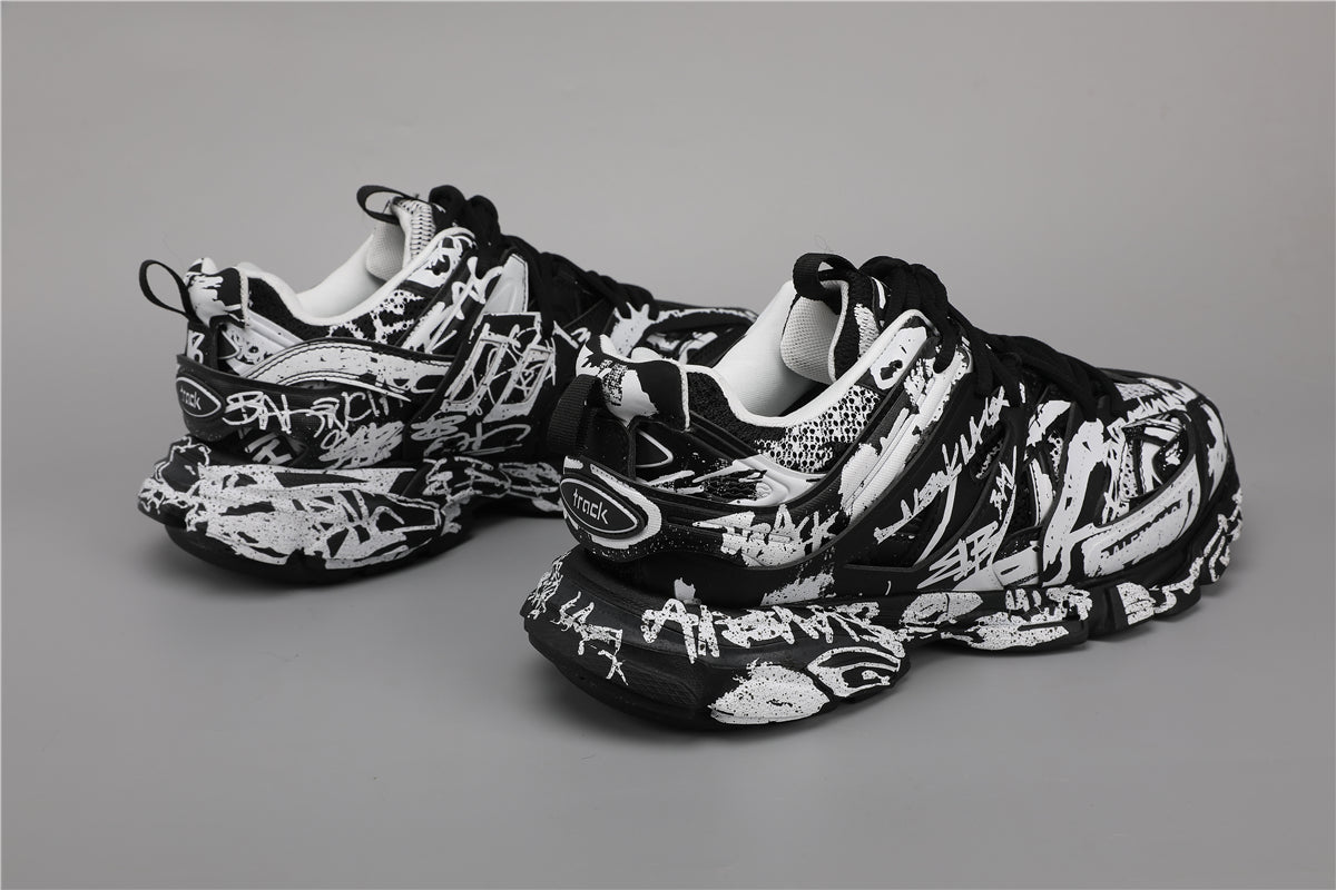 Balenciaga Track Shoes T1 White/Black - Unisex Luxury Sneakers