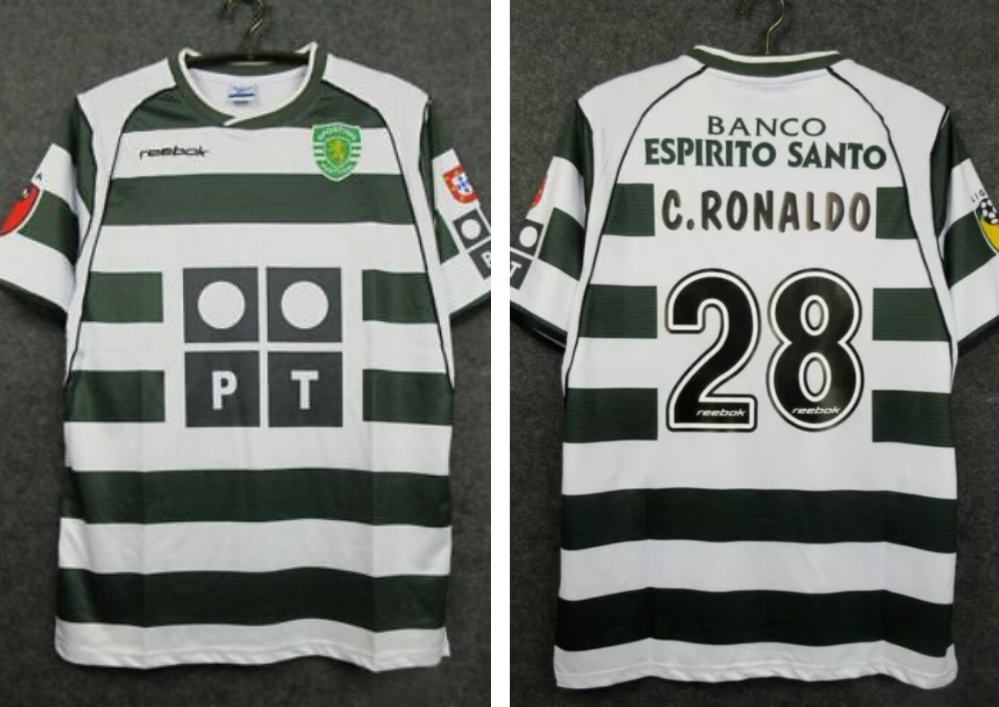 Sporting Lissabon Ronaldo 28 Voetbalshirt 2002/2003 - Iconisch Shirt in Maten S tot XXXL